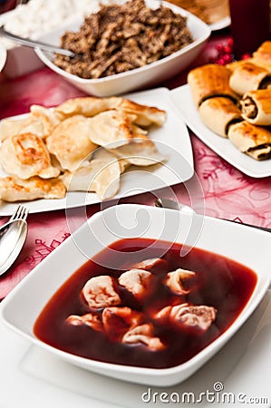 Polish Christmas table Stock Photo