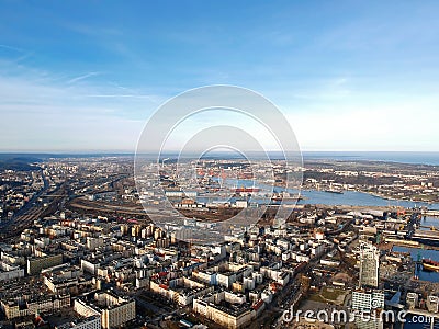 Polish city of Gdynia view from high Stock Photo