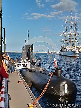 Polish conventional submarine Editorial Stock Photo
