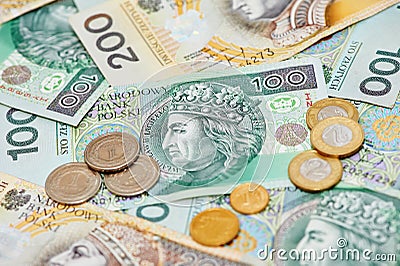 Polish currency money zloty Stock Photo