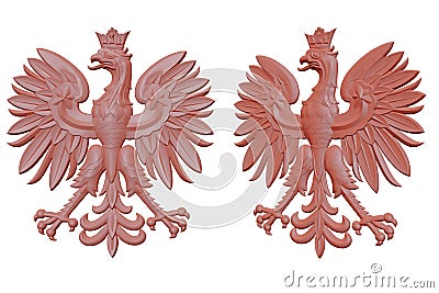 Polish eagle emblem - clay model Cartoon Illustration