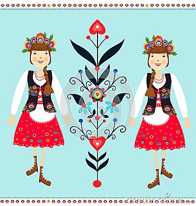 Polish folk Vector Illustration