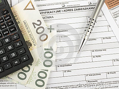 Polish individual income tax Stock Photo