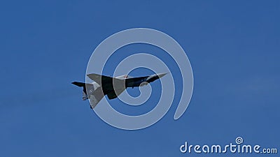 Polish MiG29 fighter jet combat military aircraft of NATO. Copy space Editorial Stock Photo