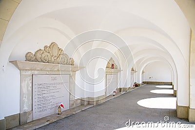 Polish military cemetery Cmentarz Orlat in Lychakiv Cemetery in western ukrainian city Lviv Editorial Stock Photo