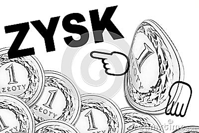 Polish money. 1 zloty coin. Stock Photo