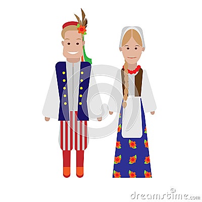 Polish national costume Vector Illustration