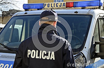 Polish Police sign Stock Photo