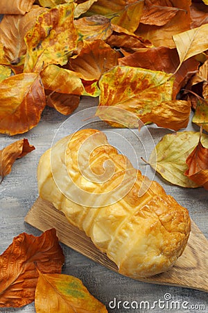 Polish smoked cheese (oscypek) Stock Photo