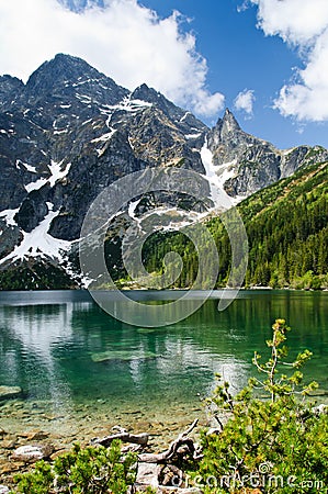 Polish Tatra mountains Morskie Oko lake Stock Photo