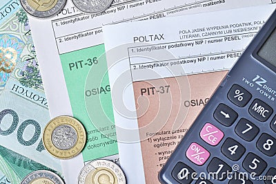 Polish tax forms Stock Photo