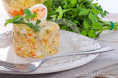 Polish vegetable salad Stock Photo