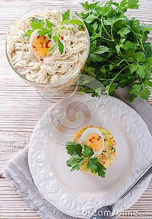 Polish vegetable salad Stock Photo