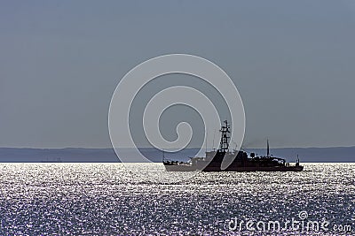 Polish warship at Baltic Sea - Hel, Pomerania, Poland Stock Photo