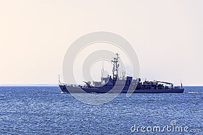Polish warship at Baltic Sea - Hel, Pomerania, Poland Editorial Stock Photo