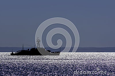 Polish warship at Baltic Sea - Hel, Pomerania, Poland Stock Photo