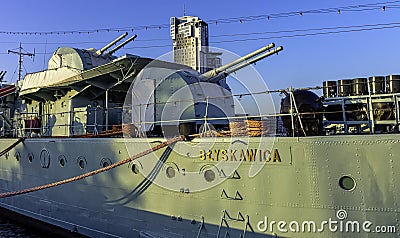 Polish warship - museum ORP Blyskawica Lightning - Gdynia, Tricity, Pomerania, Poland Editorial Stock Photo