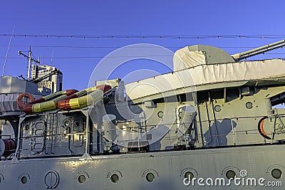 Polish warship - museum ORP Blyskawica Lightning - Gdynia, Tricity, Pomerania, Poland Editorial Stock Photo