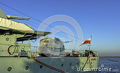 Polish warship - museum ORP Blyskawica Lightning - Gdynia, Tricity, Pomerania, Poland Stock Photo