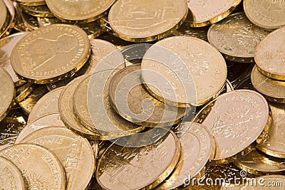 Polish Zlote PLN coins Stock Photo