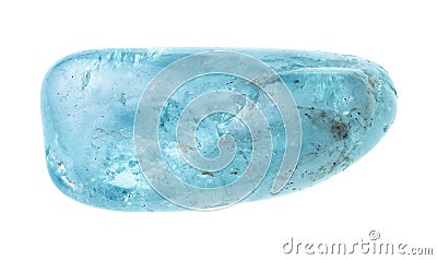 Polished aquamarine blue beryl gem stone cutout Stock Photo