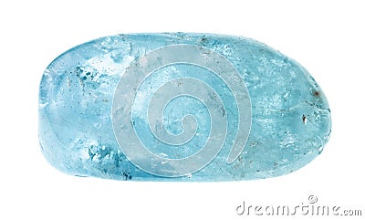 Polished aquamarine blue beryl gemstone cutout Stock Photo