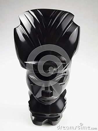 Polished Black Onyx-Aztec Idol Stock Photo