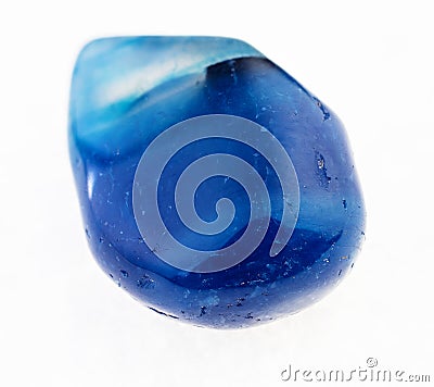 polished blue dyed translucent agate stone Stock Photo