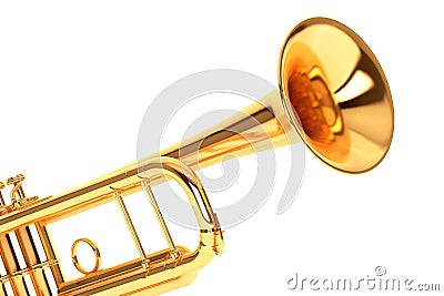 Polished Brass Trumpet Stock Photo