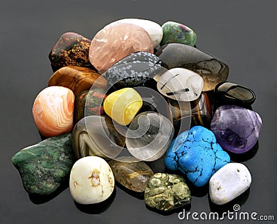 Polished gemstones Stock Photo