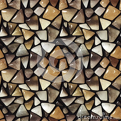Polished gemstones seamless pattern. Tumbled rocks, pebbles repeating background Stock Photo
