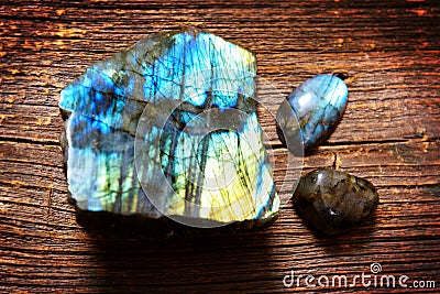 Polished labradorite crystals Stock Photo