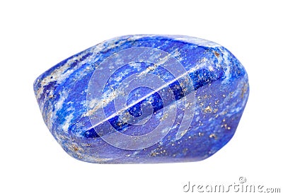 polished Lapis lazuli (Lazurite) gemstone isolated Stock Photo