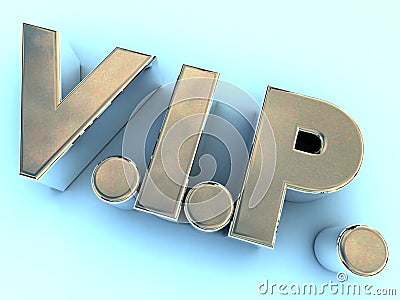 Polished metal VIP logo Stock Photo