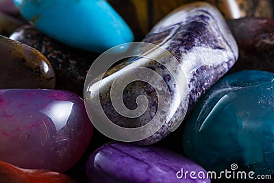 Polished stones in a pile Stock Photo