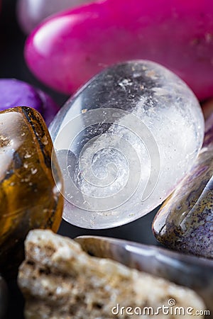 Polished stones in a pile Stock Photo