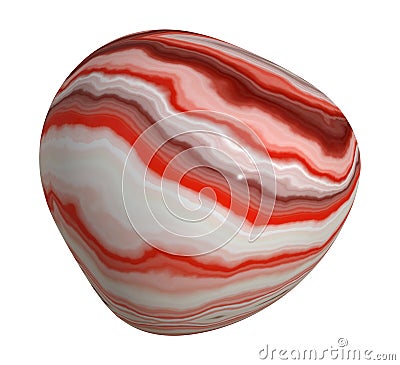 Polished streak Sardonyx Pebble Stock Photo