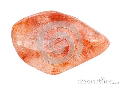 polished Sunstone (heliolite) gem stone isolated Stock Photo