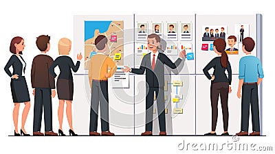 Political campaign group meeting in company office Vector Illustration