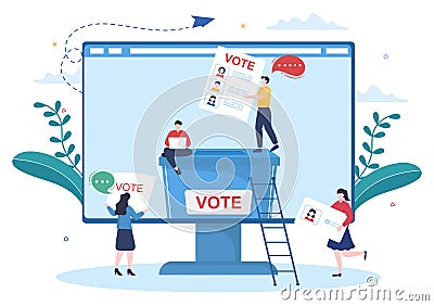 Political Candidate Illustration with Debates Concept for Promotion, Election Campaign, Active Discussion and Get Votes Vector Illustration