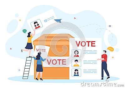 Political Candidate Illustration with Debates Concept for Promotion, Election Campaign, Active Discussion and Get Votes Vector Illustration