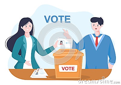 Political Candidate Illustration with Debates Concept for Promotion, Election Campaign, Active Discussion and Get Votes Vector Illustration