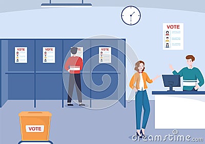 Political Candidate Illustration with Debates Concept for Promotion, Election Campaign, Active Discussion and Get Votes Vector Illustration