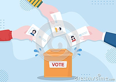 Political Candidate Illustration with Debates Concept for Promotion, Election Campaign, Active Discussion and Get Votes Vector Illustration