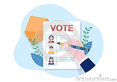 Political Candidate Illustration with Debates Concept for Promotion, Election Campaign, Active Discussion and Get Votes Vector Illustration