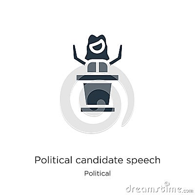 Political candidate speech icon vector. Trendy flat political candidate speech icon from political collection isolated on white Vector Illustration