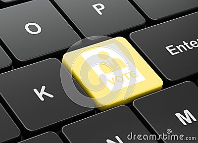 Political concept: Ballot on computer keyboard background Stock Photo