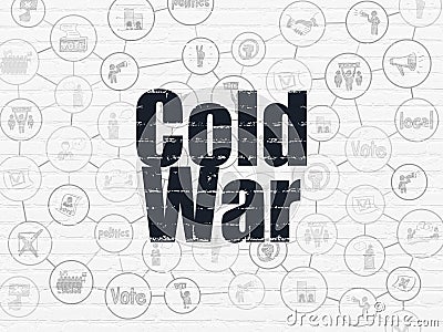 Political concept: Cold War on wall background Stock Photo