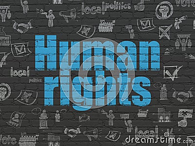 Political concept: Human Rights on wall background Stock Photo