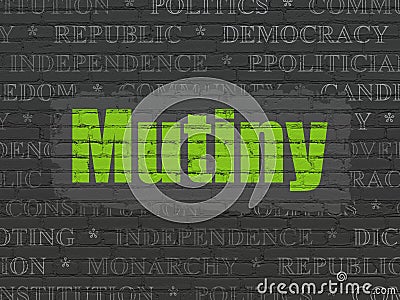 Political concept: Mutiny on wall background Stock Photo